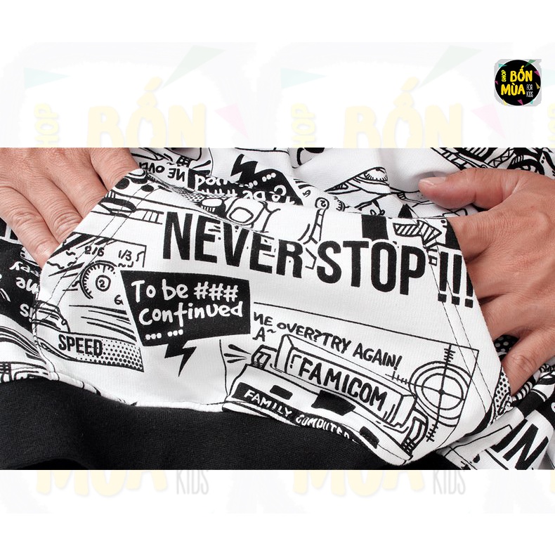 Áo Có Mũ Cho Bé Trai 20-40KG 🍐🍐 Áo Hoodie Bé Trai Size Đại Chất Da Cá - Shop Bốn Mùa