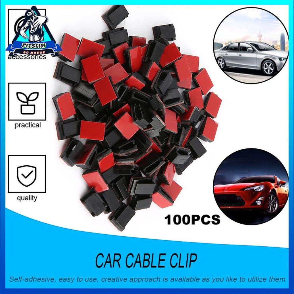 Set 100 Kẹp Giữ Dây Cáp Gắn Xe Hơi Tiện Dụng Giá Đỡ