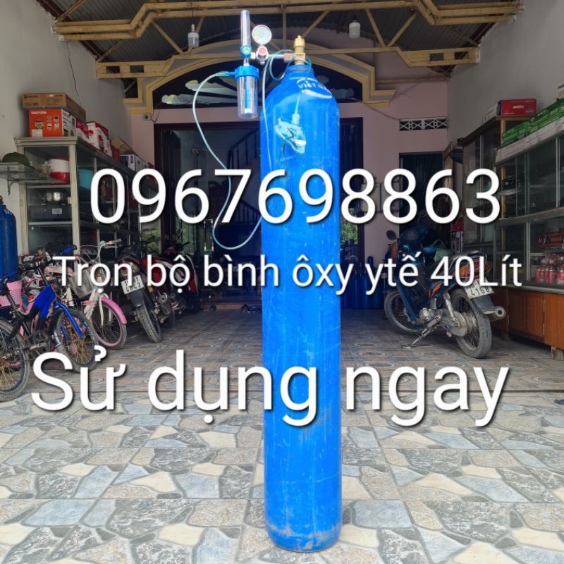 Full bộ bình oxy y tế 40Lít sử dụng ngay