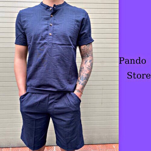 Bộ đũi nam cổ tàu, bộ quần áo 4khuya cộc tay nam chất đũi đẹp - PANDO FASHION | BigBuy360 - bigbuy360.vn