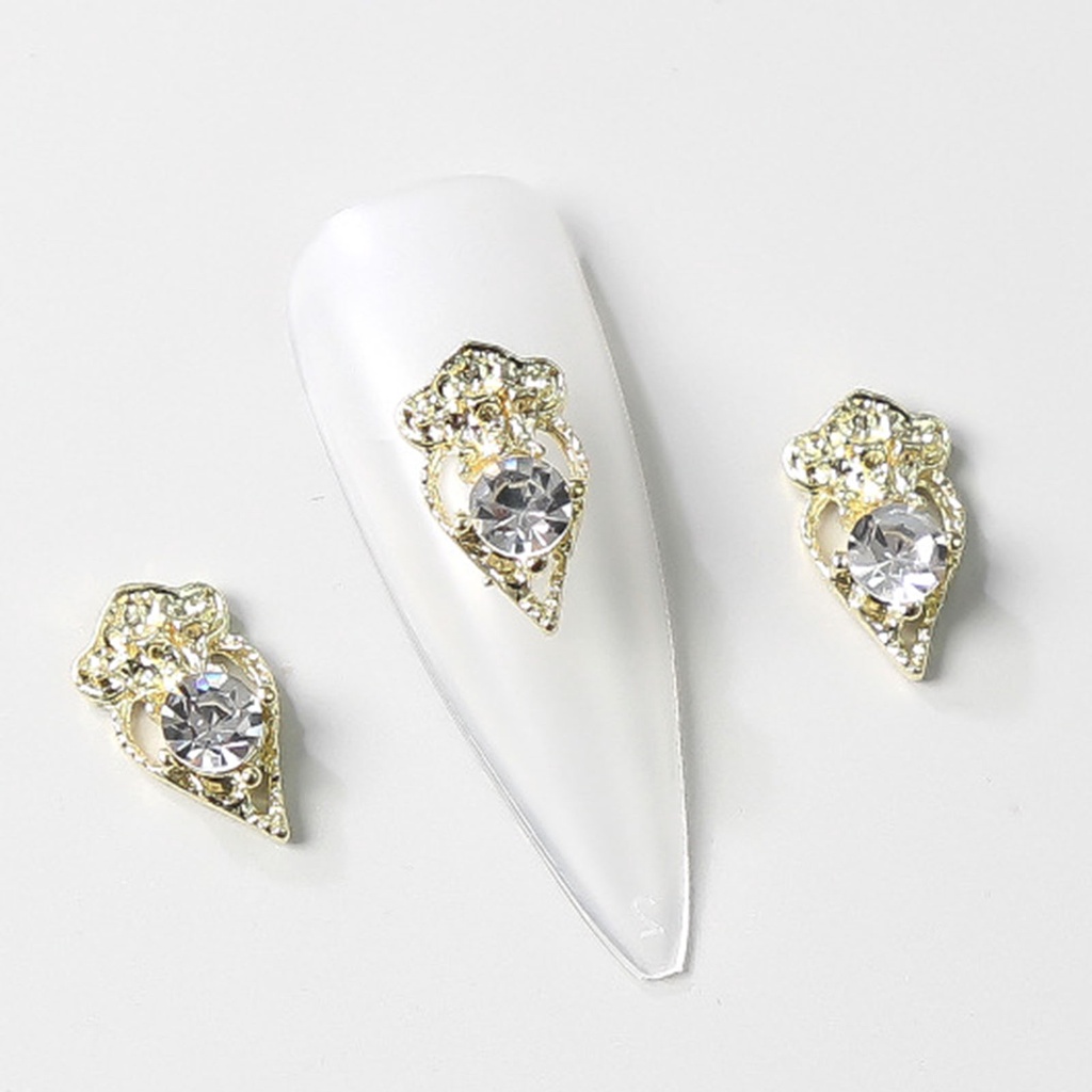 Set 10 Phụ Kiện Trang Trí Móng Tay Nghệ Thuật Bằng Hợp Kim Nhiều Hình Dạng Không Phai AB Phong Cách Vintage Charms Dành Cho Nữ