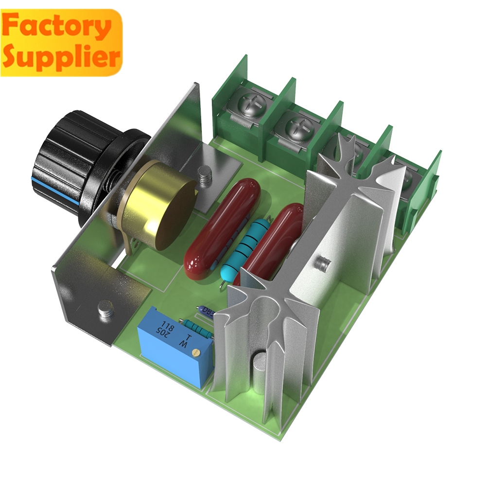 Mô đun điều khiển tốc độ động cơ/ điều nhiệt/ điện áp/ độ mờ Pcbfun không chổi than 220V 2000W SCR mới