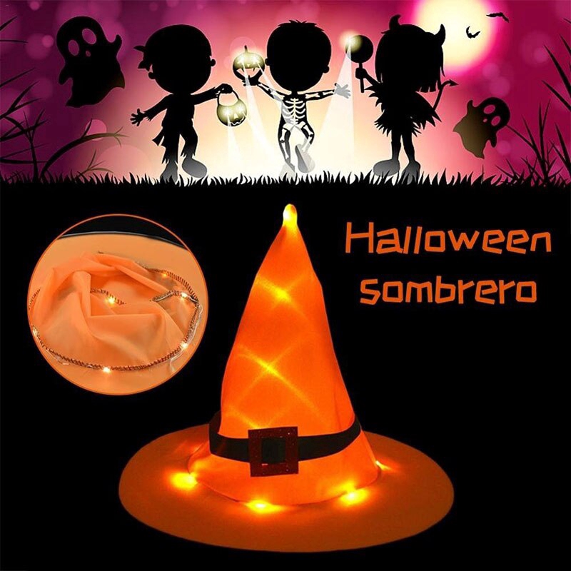 Đèn LED trang trí Halloween hình mũ phù thủy
