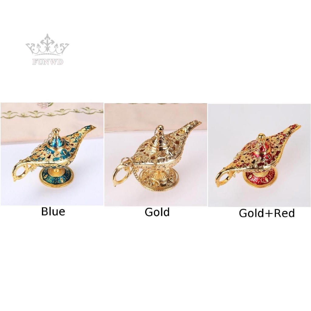 Đèn thần Aladdin bằng hợp kim kẽm phong cách châu Âu thiết kế sáng tạo dùng làm quà tặng/trưng bày trang trí
