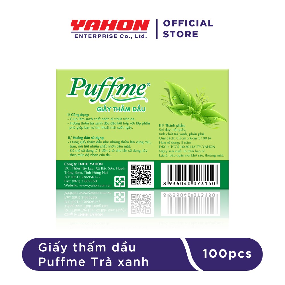 COMBO 3 HỘP GIẤY THẤM DẦU PUFFME  100 TỜ