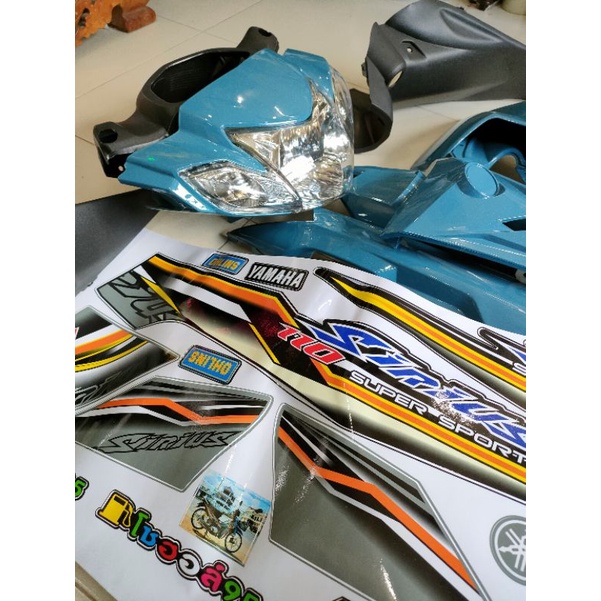 Dàn áo Sirius  màu xanh xi măng tặng kèm pha đèn đèn lái ốc và tem như hình xe 😍😍😍