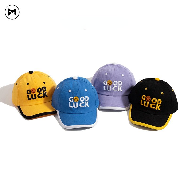 Mũ Lưỡi Trai Mềm Thêu Chữ GOOD LUCK Thời Trang Mùa Hè Cho Bé 1-4 Tuổi
