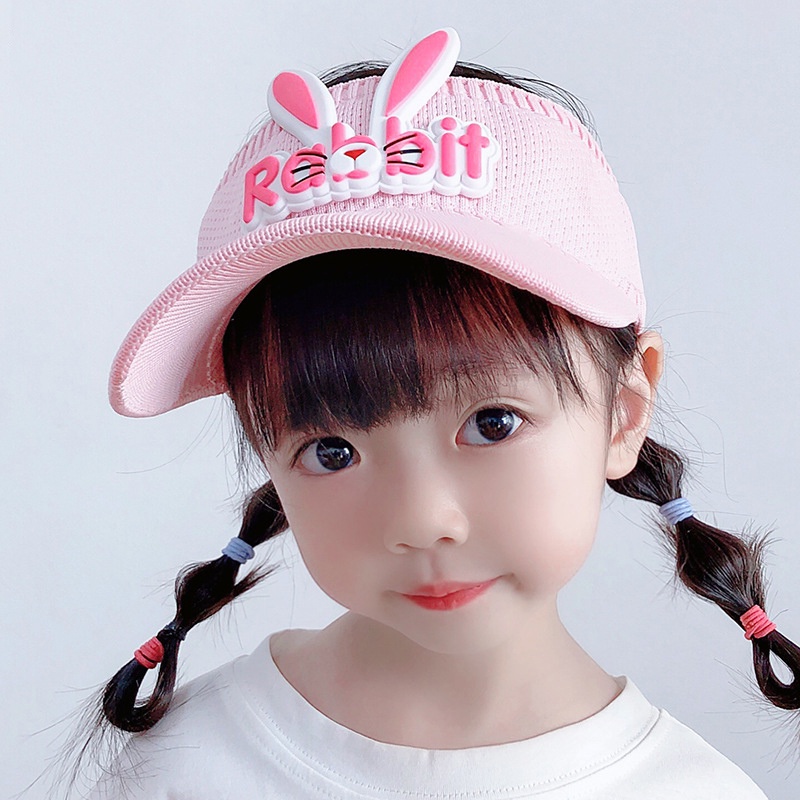 Nón Lưỡi Trai Nửa Đầu Chống Tia UV Họa Tiết Thỏ Dễ Thương