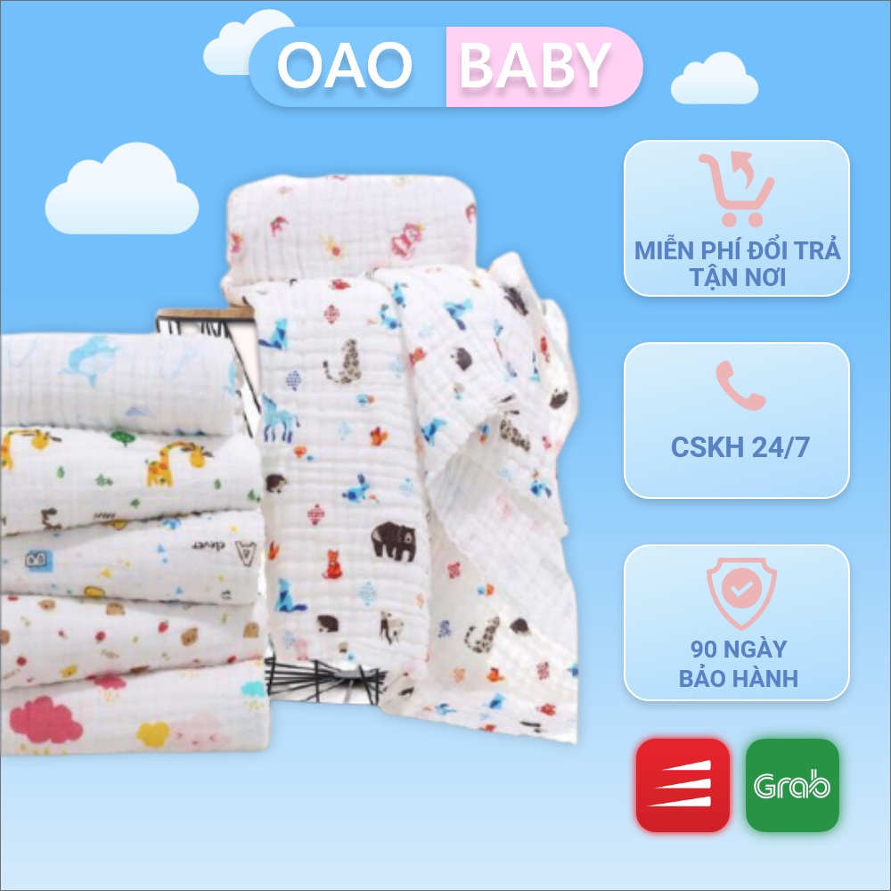 Chăn cho bé mùa hè thu - Mền xô 6 lớp không viền cho bé sơ sinh - Chăn 100% cotton 4 mùa cho bé trai, bé gái,trẻ sơ sinh