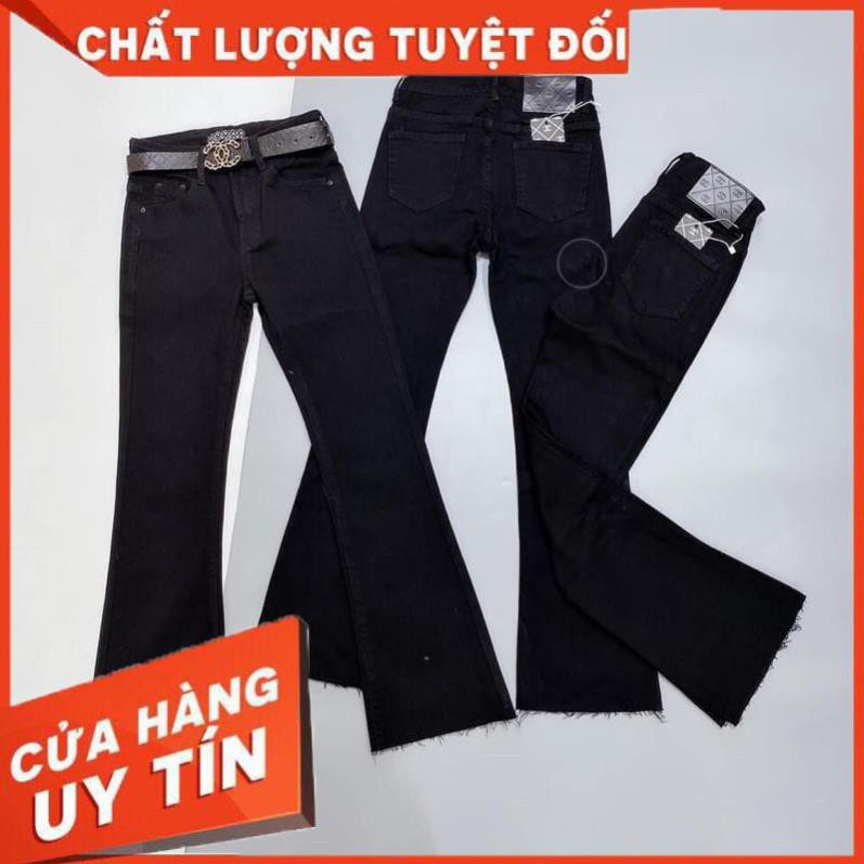 Quần jeans ống loe lửng 9 tấc 3 màu(đen-xanh nhạt-xanh đậm)