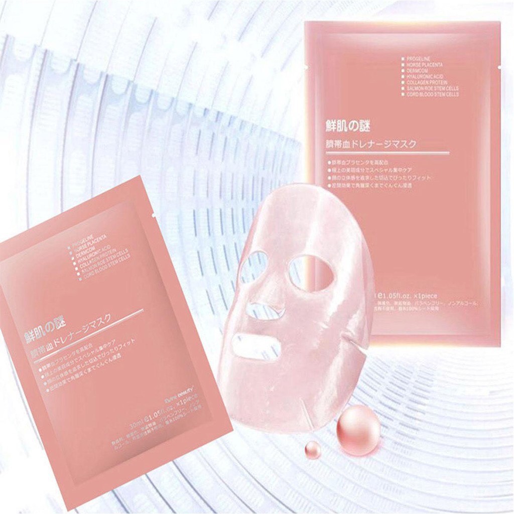 [50 Miếng] Mặt nạ nhau thai tế bào gốc Rwine Face mask cấp ẩm, dưỡng trắng [Hàng chuẩn check code]