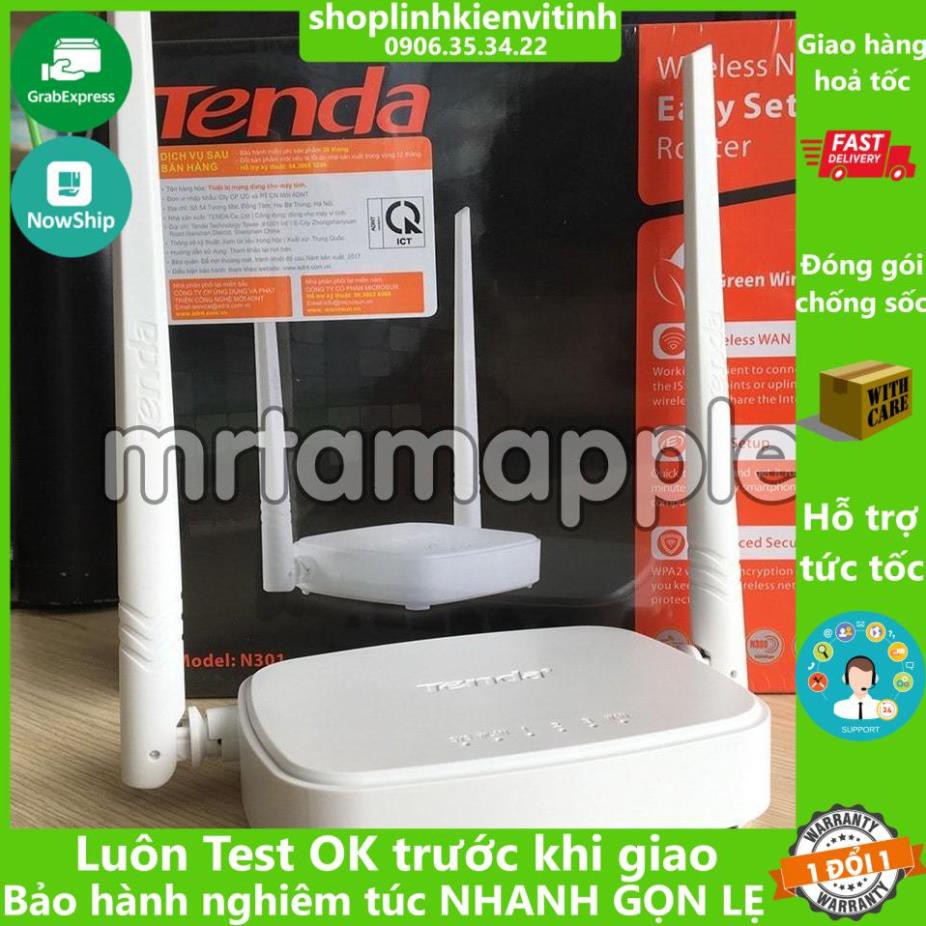 Bộ phát sóng Wifi Tenda chuẩn N 300Mbps N301- 2 anten