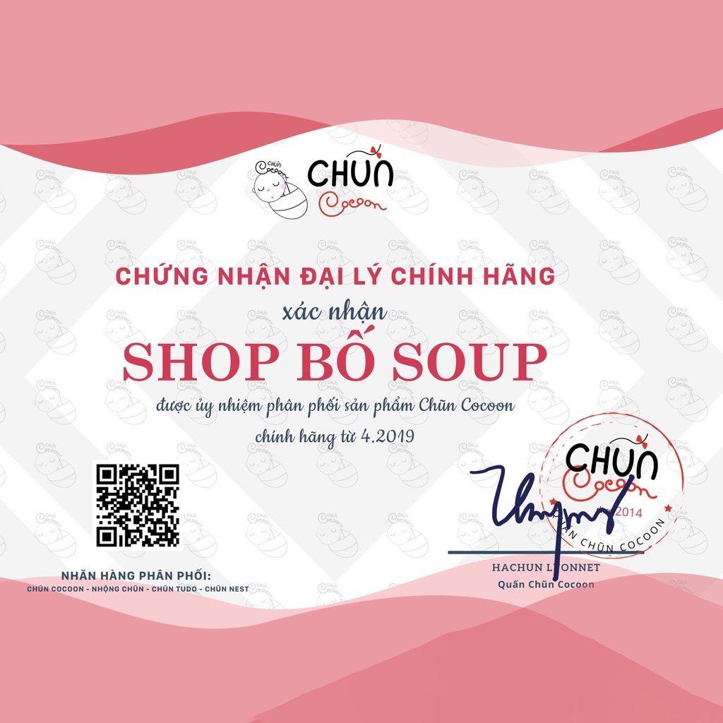 Quấn Chũn Cocoon Chính Hãng, chũn quấn cho bé co dãn 4 chiều giúp bé ngủ sâu giấc không giật mình Shop Bố Soup