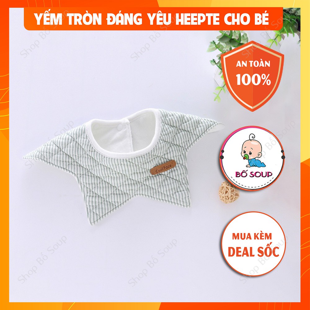 Yếm tròn xoay đáng yêu Heepte mềm mịn thấm hút tốt cho bé