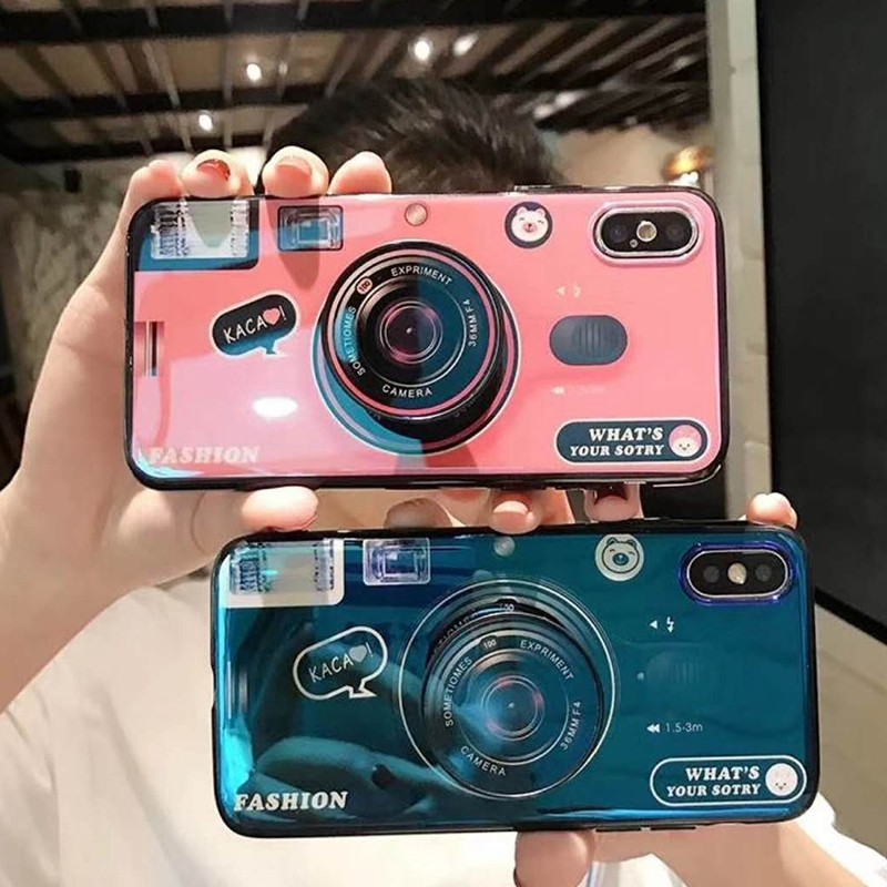 Ốp lưng điện thoại phối hình máy ảnh thời trang dành cho iPhone case 12promax 11 promax / 6s / 7 / 8 / X 7 plus 6 plus