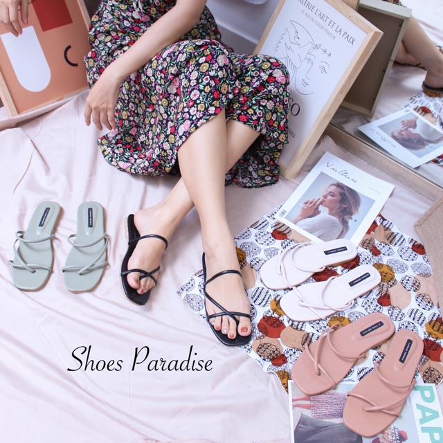 Dép Nữ THỜI TRANG ĐẾ BỆT XỎ NGÓN QUAI MẢNH SHOES  PARADISE C59