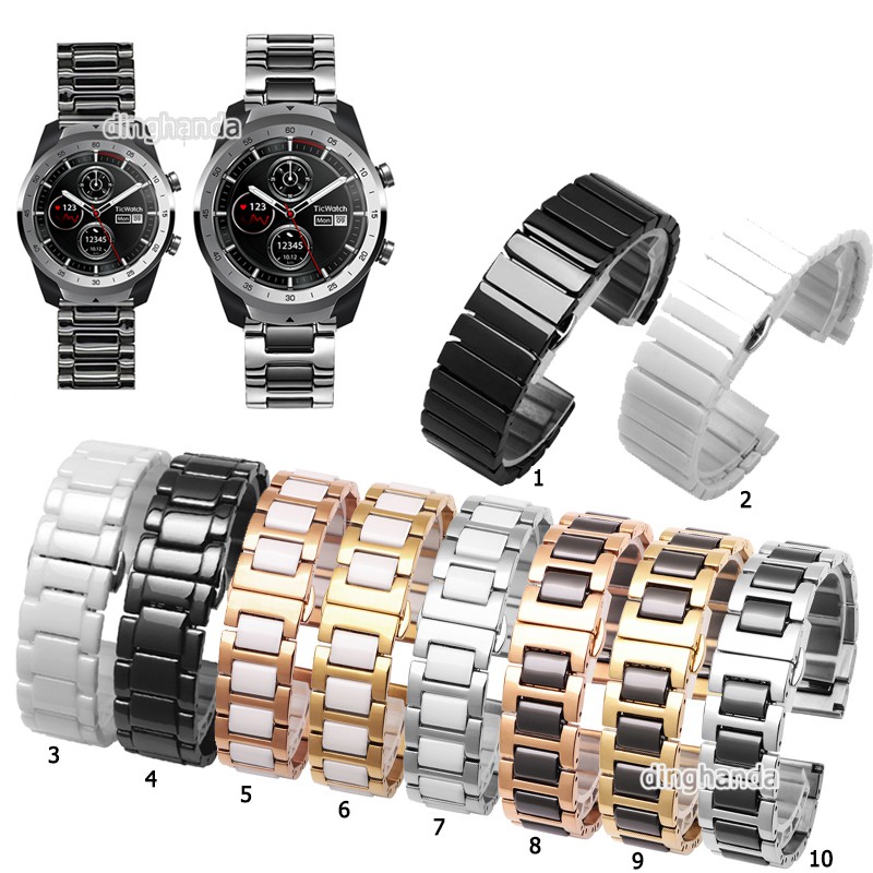 Dây đeo bằng sứ cho đồng hồ thông minh Ticwatch Pro E2 S2 GTX