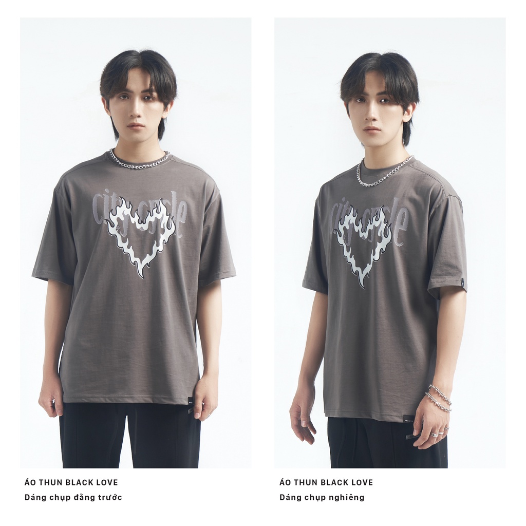 Áo thun local brand Black Love City Cycle phông tay lỡ oversize form rộng unisex cotton in hình