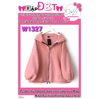 261 Rập giấy cắt may áo khoác mũ tay bồng(xs-xxxl)