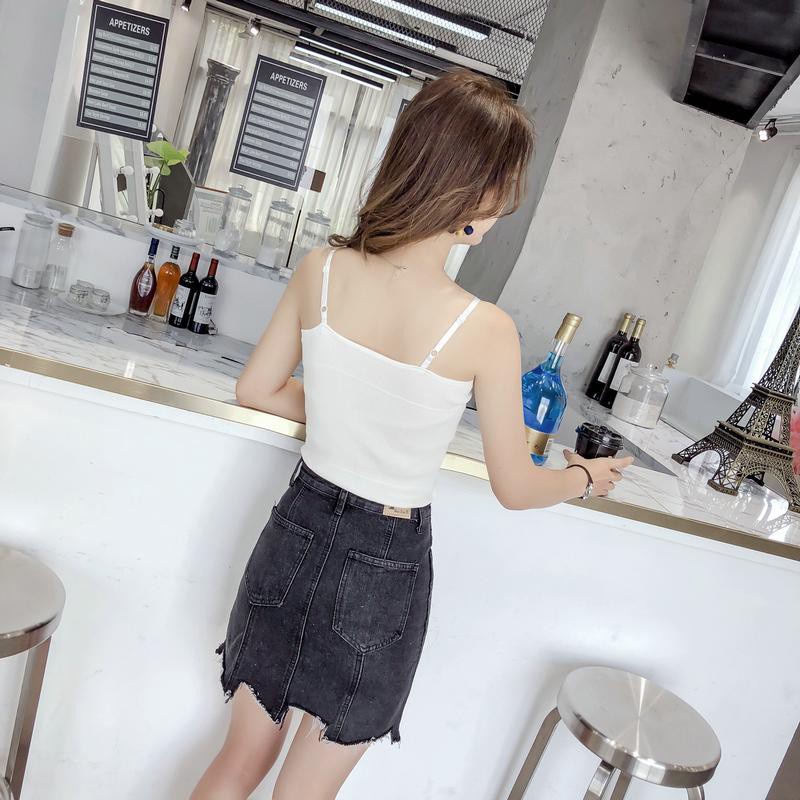 Áo croptop len nữ phong cách Hàn Quốc, Áo len hai dây croptop phong cách trẻ trung quyến rũ