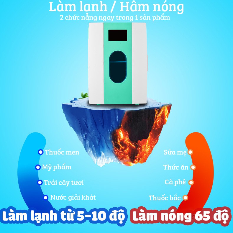 [Mã ELMS5 giảm 7% đơn 300K] Tủ lạnh mini 10 lít SAST ST10L 2 chế độ làm lạnh hâm nóng cho gia đình và trên ô tô