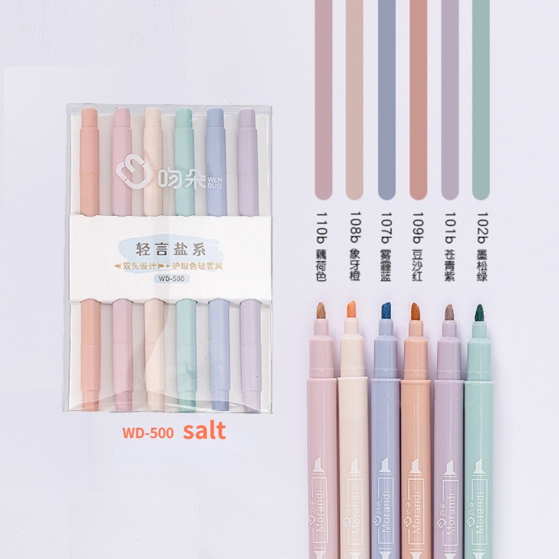 Bộ Bút Dạ Quang Hai Đầu Đánh Dấu 6 Màu Pastel Bút Highlighter Xinh Đẹp Hỗ Trợ Ghi Chú  Cho Học Sinh Tiện Dụng