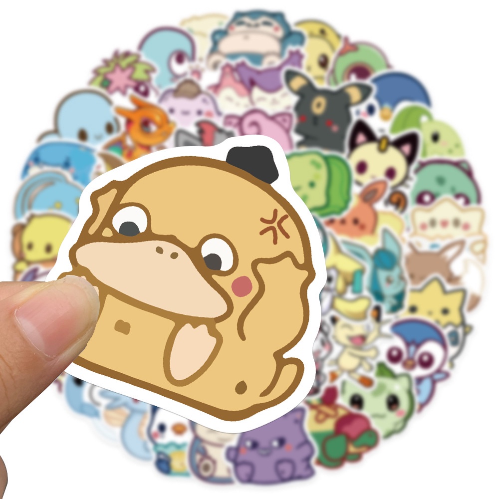 Set 10/ 25/ 50 miếng dán trang trí hình Pokemon đáng yêu chống thấm nước đa năng