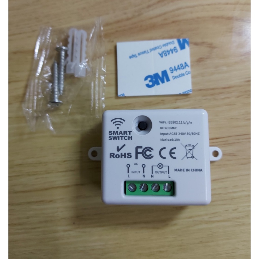 Mini WIFI + RF, Bộ điều khiển từ xa app smartlife ,TUYA điều khiển từ xa thông minh 1 kênh 220v 10A,công tắc thông minh