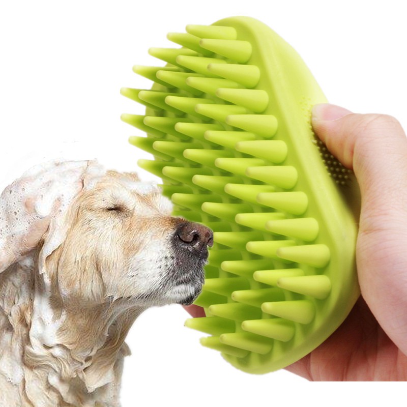 Bàn chải tắm cho chó mèo - Bàn chà lông găng tay massage cho cún và mèo - lutpet