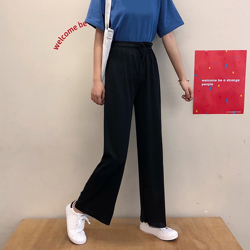 Quần ống rộng dáng dài phong cách thời trang Hàn Quốc retro cho nữ | BigBuy360 - bigbuy360.vn