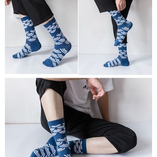 Vớ tất unisex cao cổ phong cách, hoạ tiết hội hoạ