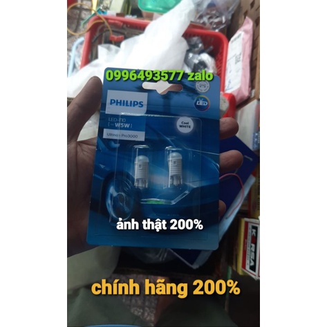 Bóng đèn Led T10 Philips 12v BH 2năm chính hãng giá 1 cặp