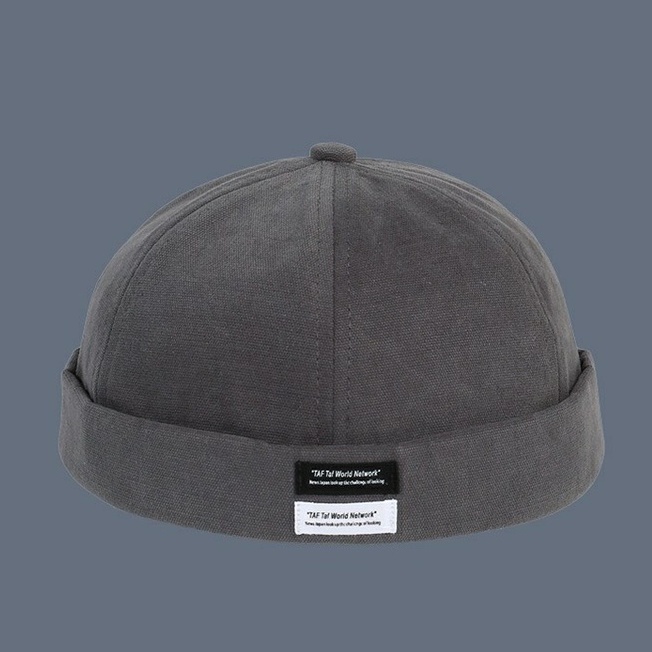 Nón Miki hat phong cách Hàn Quốc tag logo nổi trắng đen