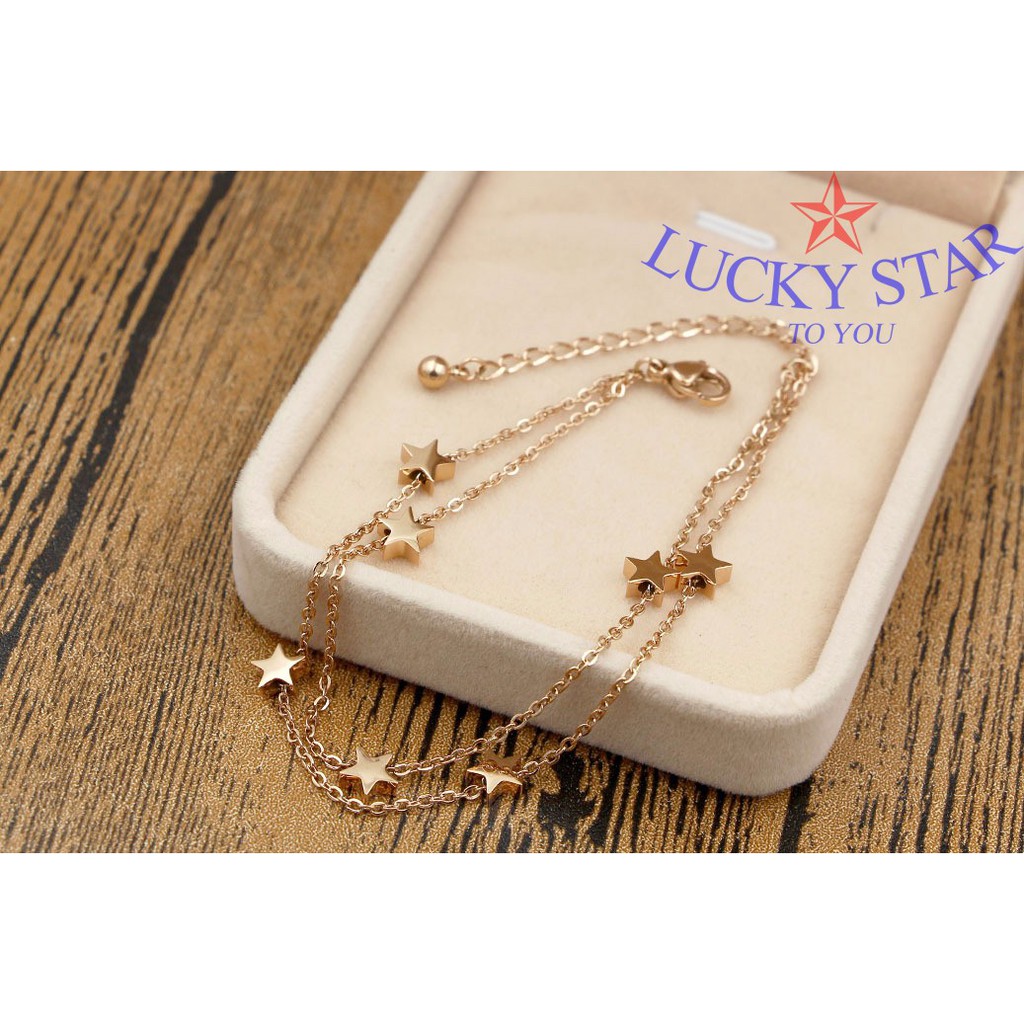 Lắc chân 2 tầng chuỗi ngôi sao Ti-Tan không đen