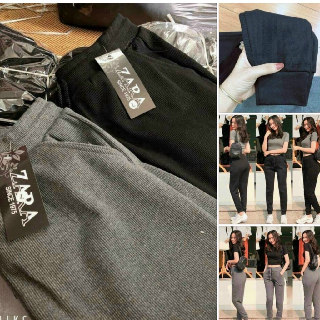 Quần jogger len tăm bo gấu lưng thun cao cấp cạp cao quần tăm gấu bo