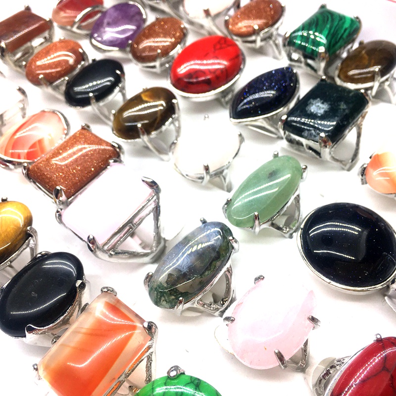 Mới Set 25 Nhẫn Hợp Kim Đính Đá Nhiều Kiểu Dáng Thời Trang