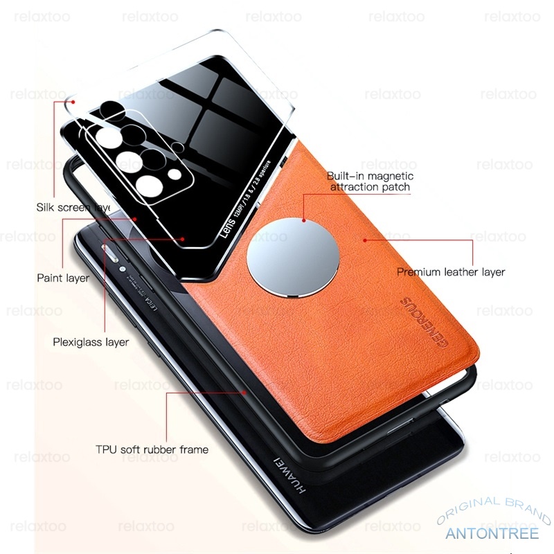 Ốp Điện Thoại Da + Acrylic Tráng Gương Phối Kim Loại Cho Xiaomi Redmi Note 11s 11