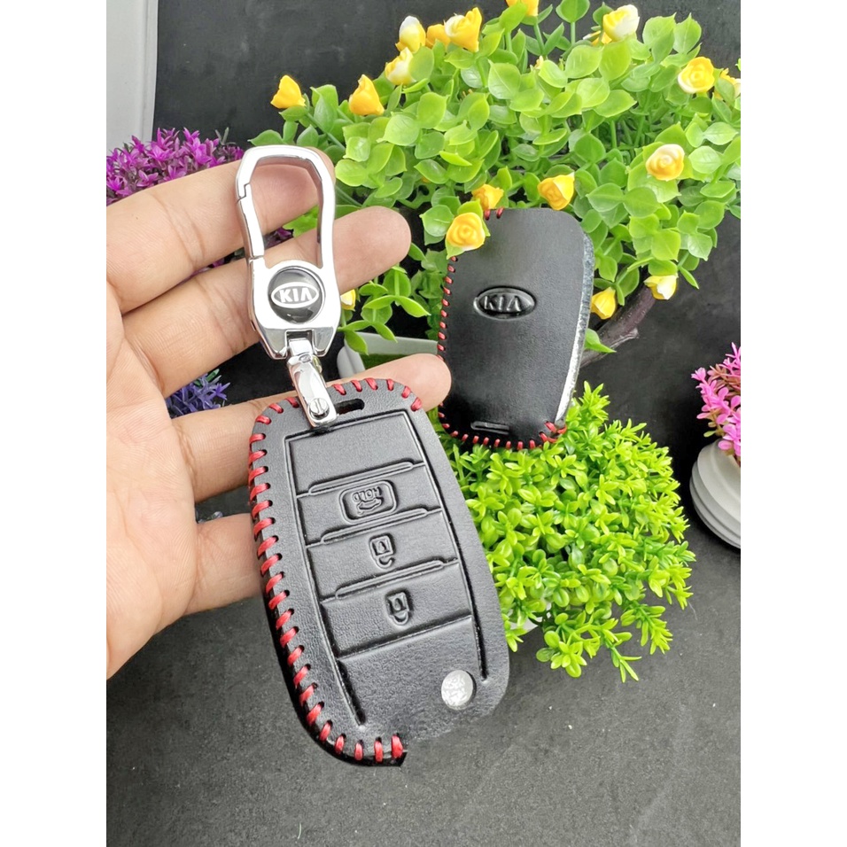 Bao da khóa Xe Kia Soluto, k3,sorento...Bản 3 nút chìa gấp