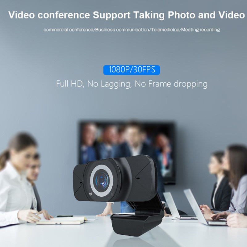 Webcam Full Hd 1080p Kèm Vỏ Bọc Có Thể Tháo Rời Tiện Dụng Cho Máy Tính