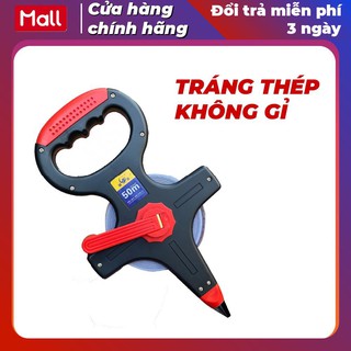 Thước thép cuộn CIBA ( Hàng Bosi nâng cấp ) 50m 🔥 Hàng chính hãng - Tráng thép không gỉ- Mẫu màu đỏ đen