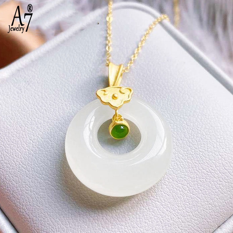 Vòng cổ Bạc Mặt Ngọc Bích A7 Làm Quà Tặng Cho Mẹ
