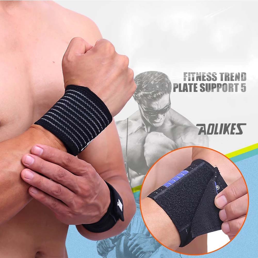 1 băng quấn cổ tay bằng cotton co giãn hỗ trợ tập thể thao tennis/gym