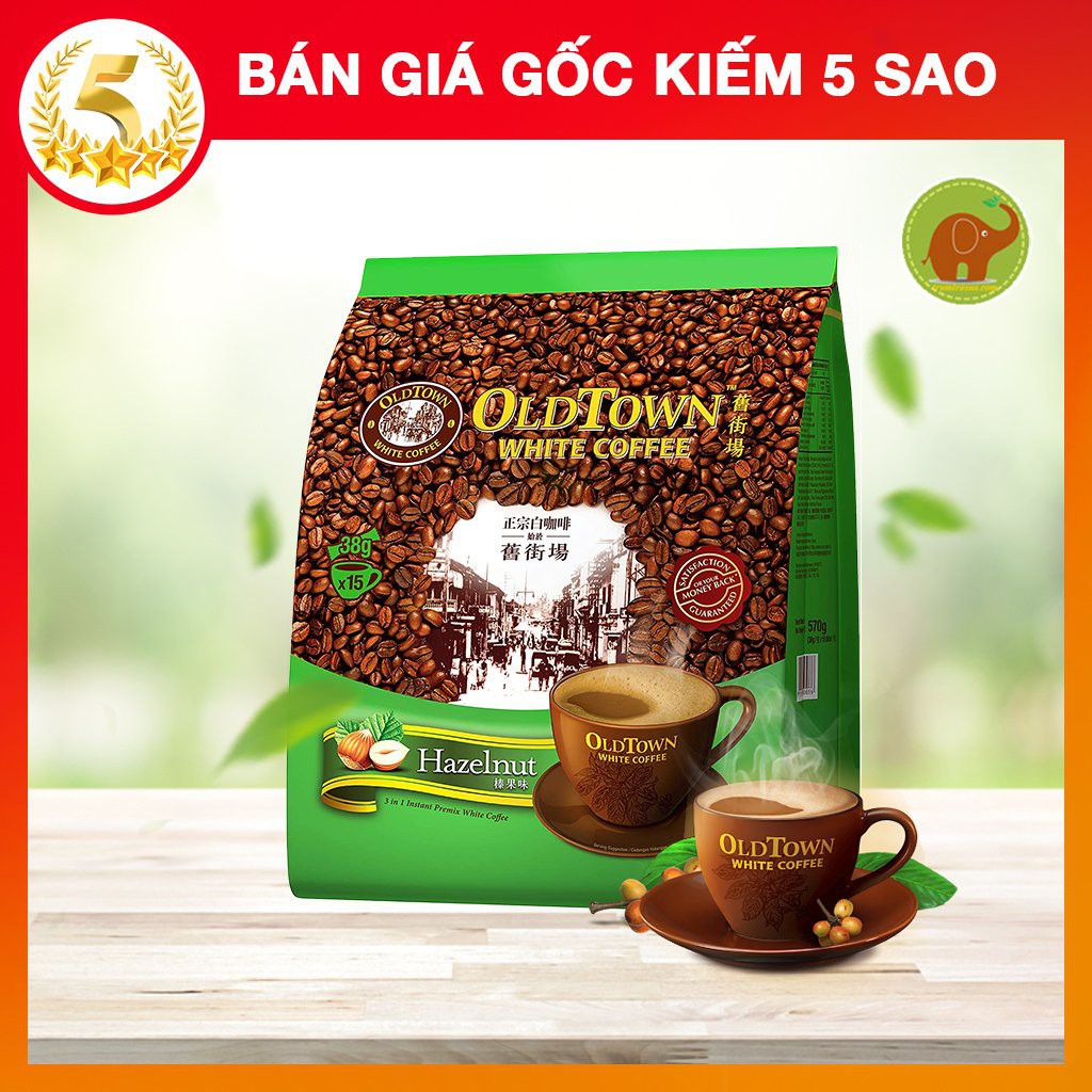 Cà Phê Trắng White Coffee OldTown Combo 3 Gói Cafe Malaysia Gói 38 Gam (Truyền Thống, Ít đường, Hazelnut)