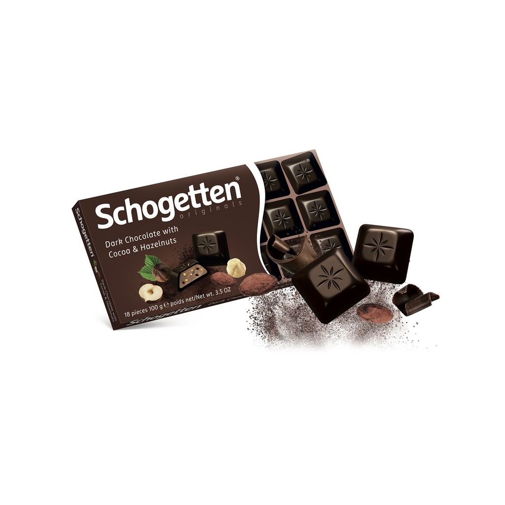 Sôcôla SCHOGETTEN - Vị Đắng Dark Chocolate - thanh 100g gồm 18 viên rời