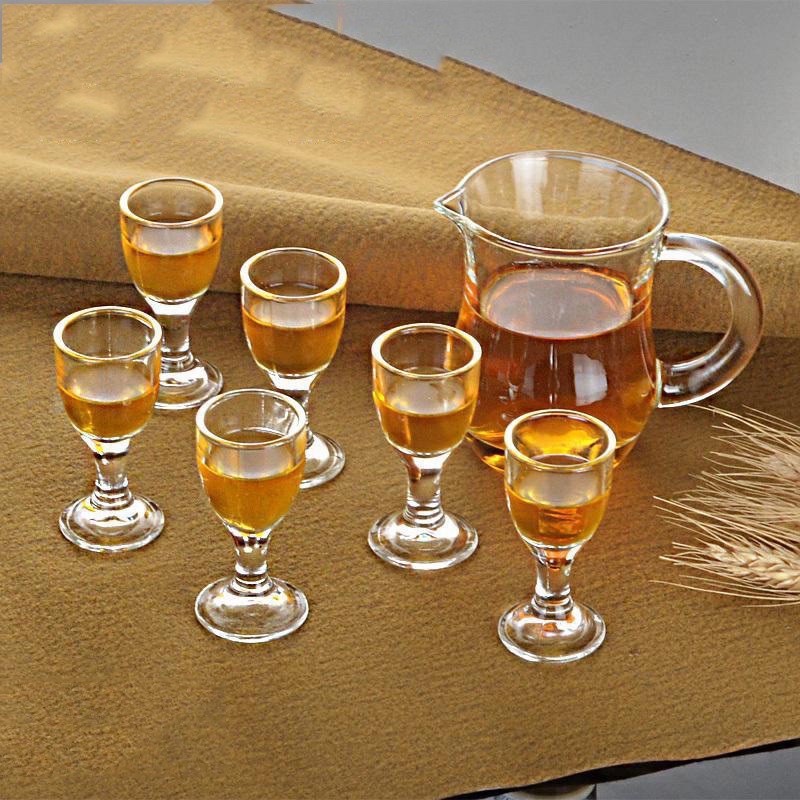 Bộ 6 Ly rượu chân nhỏ thủy tinh cao cấp 12ml-20ml (Nên mua Kèm Bình Rót 300ml)