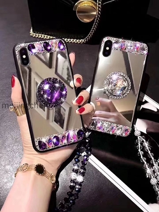 Ốp lưng mặt gương có dây đeo cho apple xs iphone7plus 11promax 8