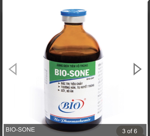 Bio-Sone 20ml chuyên tri tiêu chảy, thương hàn, bỏ ăn trên vật nuôi.