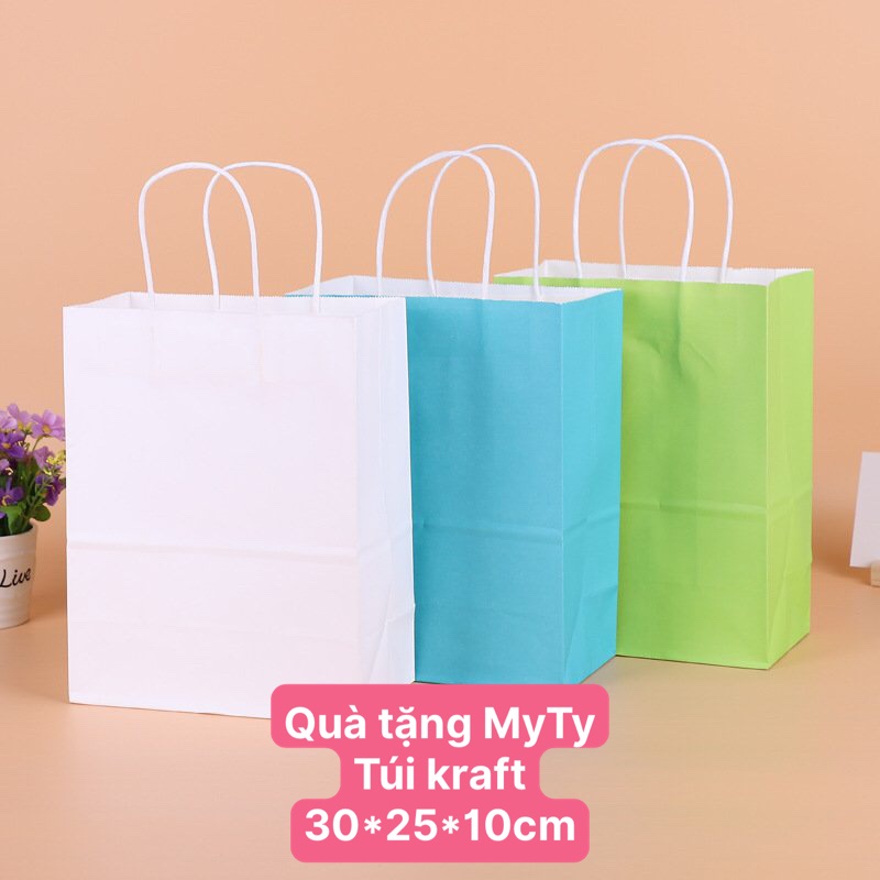 Túi đựng quà tặng chất liệu giấy Kraft Nhật cao cấp, kích thước 30*25*10cm