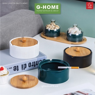 Gạt tàn thuốc lá Ghome decor hình tròn phong cách Nhật Bản tinh tế sang trọng GAT01