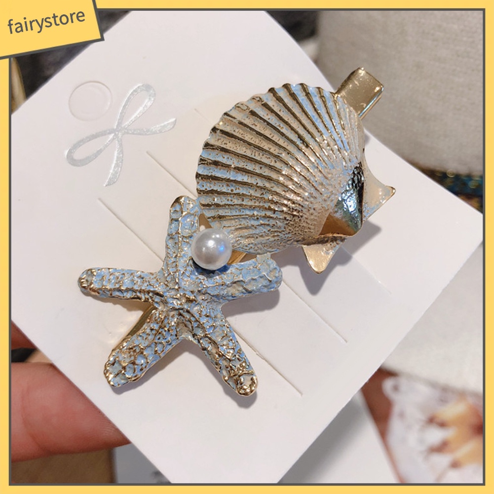 Kẹp tóc họa tiết vỏ sò và sao biển xinh xắn